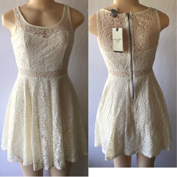 American Rag Dresses & Skirts - NWT American Rag Cie Dress Sleeveless Shirtsleeve Lace. Cream Ivory. Size S